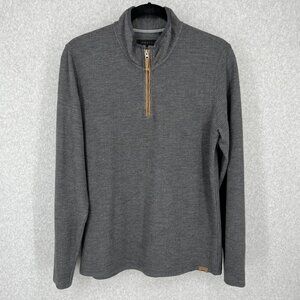Dakota Grizzly Mens Dash 1/4 Zip Pullover Sweater Size L Charcoal Gray Casual